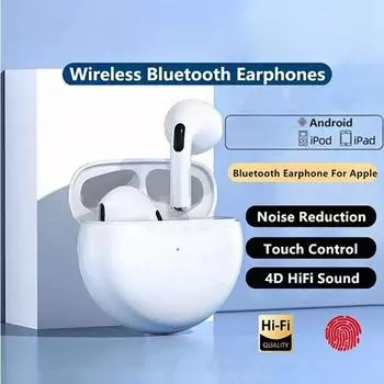 Air Pro 6 TWS Max Беспроводные Bluetooth наушники-вкладыши с шумоподавлением, гарнитура для наушников Apple iPhone белый