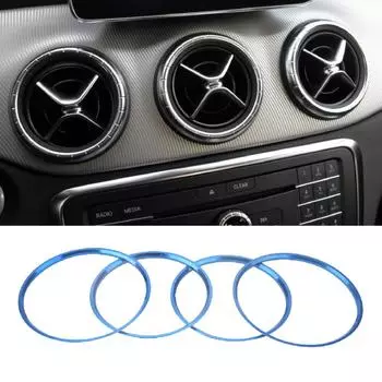 Air Vent Ring Trim Lightweight Self-adhesive Air Outlet Ring Trim Anti-scratch Aluminium Alloy Air Outlet Ring Trim красный