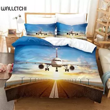 Aircraft, Vehicle Bedding Set Duvet Cover Set 3d Bedding Digital Printing Bed Linen Queen Size Bedding Set Fashion Design EU single(135x200cm)