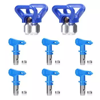 Airless Paint Nozzles Set Reversible Spraying Machine Tips Airless Paint Sprayer Nozzle Kit Airless Sprayer Spraying Machine синий