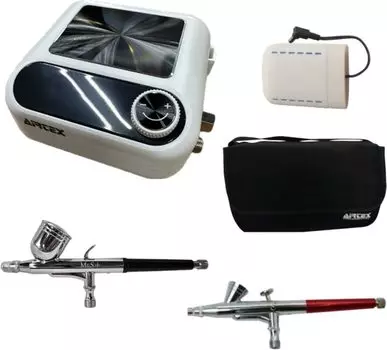 Airtex Compressor Airbrush Spica Set 0203 Model Painting Tool & 2-Piece APC032-S2