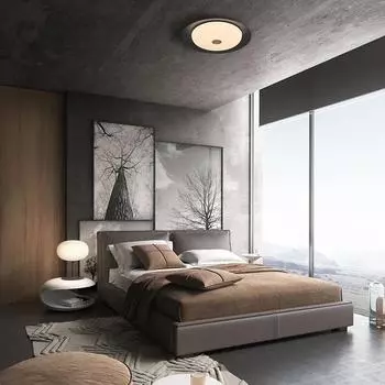 Aisilan Modern LED Ceiling Light Waterproof Dustproof Soft Lighting Nordic for Living Room Bedroom Kitchen Bining Room AC85-260V 12W (Small)&Warm White&110V чёрный