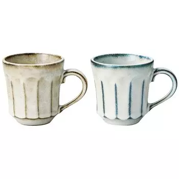 aito Seisakusho Mug Set of 2 Pair 300ml Enjoy Life Pair Mug Mino Ware Dishwasher Safe Made in Japan 113512 ITSUMO Always Approx. Gray/Beige