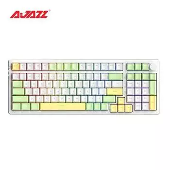 Ajazz AK992, 99 клавиш, OEM-PBT-клавиши с возможностью горячей замены, трехрежимный переключатель RGB-подсветки, механическая клавиатура red switch зелёный
