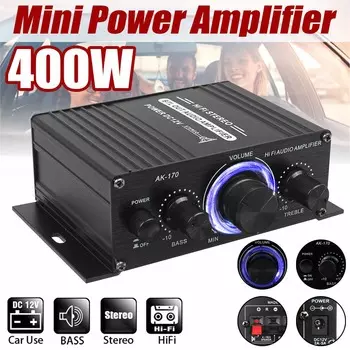 AK170/AK270 400 Вт 12 В Мини Автомобильный Домашний Усилитель Мощности Hi-Fi Динамик Сабвуфер Аудиоусилитель Класса D Автомобильный Звуковой Усилитель Без Bluetooth AK270