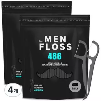 AK Men s Living 486 Зубная нить, 486 шт., 4 шт.