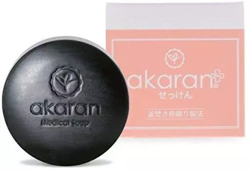 Akaran Plus Медицинский уголь Колючие поры Черный угорь Макияж клей Натуральное мыло для чувствительной кожи, Мыло, Акне, Тепло, Удаление, Улучшение, Глина,