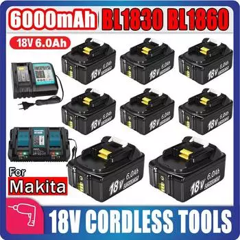 Аккумулятор 18 В для Makita BL1860 BL1850B BL1850 BL1840 BL1830 Зарядное устройство для аккумулятора шуруповерта 18 В сменные аккумуляторы для электроинструмента lxt