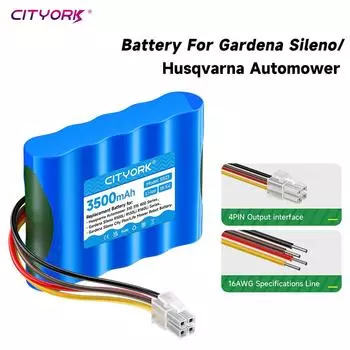 Аккумулятор для Husqvarna Automower 310 315 400 емкостью 3500 мАч для Gardena Sileno R100LI R130LI R160LI 2015/2018 City 500 Life Battery 1Battery
