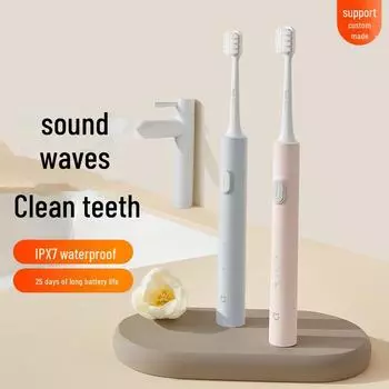 Аккумуляторная электрическая зубная щетка Xiaomi T200 с магнитным левитационным мотором и мягкой щетиной для пар Pink T200