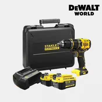 Аккумуляторная ударная дрель Stanley бытовая профессиональная 20 В MAX BL 4,0 Ач SBD721M2K