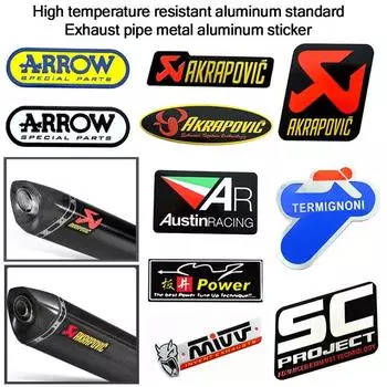 AKRAPOVIC ARROW AR MIVV SC Termignoni Two Brother Мотоцикл Алюминиевая Наклейка Термостойкая Выхлопная Труба Наклейка AKRAPOVIC-Long