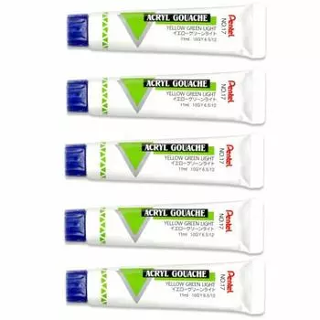 Акриловая гуашь Pentel Paint XWXR-T17 5 шт. Желто-зеленый светло-зеленый