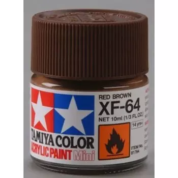Акриловая мини-краска Tamiya XF-64 красно-коричневая