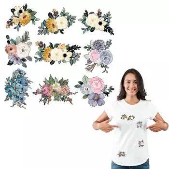 Акварельные цветы Parches термопресс Parches Ropa наклейки для одежды Diy тепловой пресс аппликация футболки толстовки гладильные наклейки
