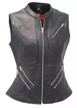 AL KHALID Western Classic Coat Black Waistcoat Lambskin Leather Women Button Slim Jacket XS чёрный