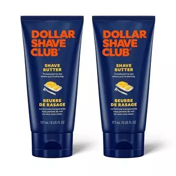 Альтернативный крем и гель для бритья Dollar Shave Club Smooth Glide помогает предотвратить появление неровностей на лезвиях и вросших волосков, 2 x 6 унций.