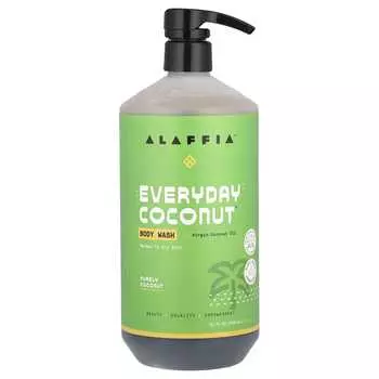 Alaffia, Everyday Coconut, гель для душа, увлажняющий, для нормальной/сухой кожи, чистый кокос, 32 жидких унции (950 мл)