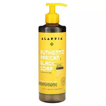 Alaffia, настоящее африканское черное мыло, эвкалиптовое чайное дерево, 16 жидких унций (476 мл)