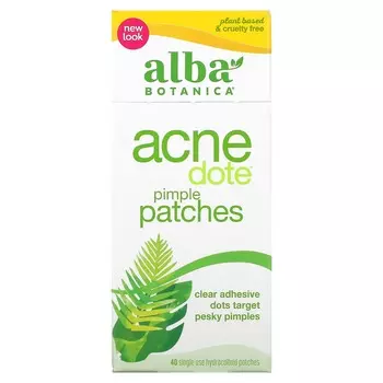 Alba Botanica, пластырь от прыщей Acnedote, одноразовый гидроколлоидный пластырь, 40 листов