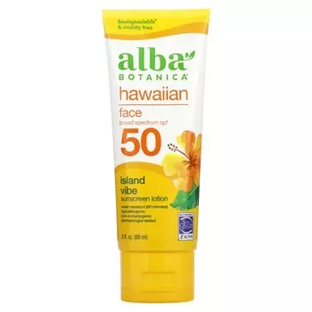 Alba Botanica, солнцезащитный крем для лица Sheer Shield, SPF 45, без отдушек, 2 унции (57 г)