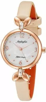ALIAS Watch F3 Classic Analog Waterproof Leather Strap FP006BE7 Women s Beige