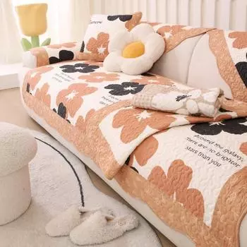 All Cotton Sofa Cushion Four Seasons Universal Non-Slip Nordic Simple Cushion Modern Living Room Twill Printed Sofa Cover 70x70