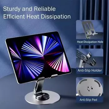 All-metal Rotatable Mobile Phone Holder Foldable Desktop Adjustable Flexible Stand Stand Mobile O9X0 Purple-one size