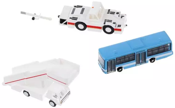 All Nippon Airways Trading Blue Bus Step Car Towing Tractor и Tober Set Completed Product Limited GSE40110 1/400