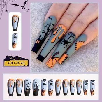 All Saints Day Nail Enhancement Manicure Fake Nails 24 Pieces Nails