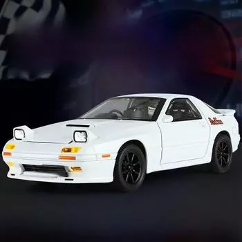 Alloy Car Mazda Model 124 Mazda Rx7 Light Sound Effects Hobbyists Collectors