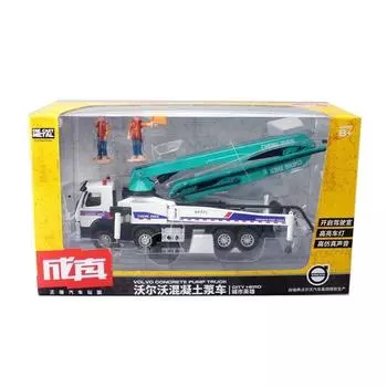 Alloy Cement Simulation Pump Truck Model Toy With Sound And Light Function