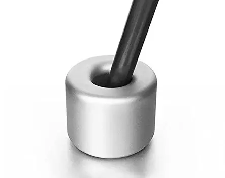 Alloy Pen Holder for 1 Pen Stand Pen Stand Office Desk Stationery Scandinavian (Round Silver)