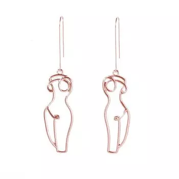 Alloy Unique Face Outline Drop Earrings For Women 2021 Collection Summer