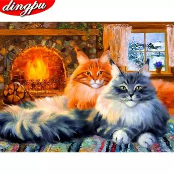 Алмазная картина, вышивка крестиком, кошка, Новое поступление, Алмазная мозаика, вышивка животных 20X30CM