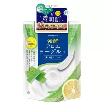 Aloe Made Fermented Clear Pack AY 170 г Упаковка Витамин C Белый Алоэ Йогурт Аромат Смываемый (Ниацинамид, Производное, Керамид, Глина) белый