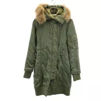 ALPHA INDUSTRIES Военная куртка-мод с натуральным мехом M хаки Стеганая спина Женская Б/У