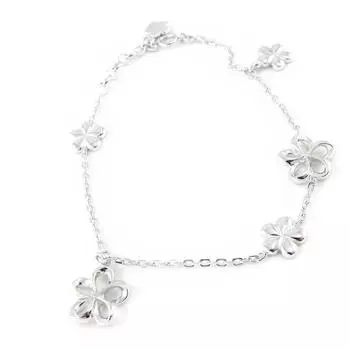 Altesse [H3152] - Серебряный браслет с белой ромашкой