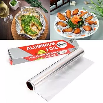 Алюминиевая фольга 30 см x 10 м, олово для кухни, кейтеринга, барбекю, обертка для выпечки, пищевая оловянная фольга 30cm*10m серебряный