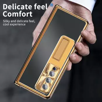 Алюминиевый чехол для мобильного телефона с защитой от падения для Samsung Galaxy Z Fold 4 5g Fold4 Fold3 Fold 3 Zfold4, чехлы из закаленного стекла for Samsung Z Fold 3 серебряный