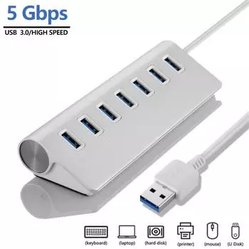 Алюминиевый сплав USB 3.0 концентратор 5 Гбит/с высокоскоростной 4/7 портов USB разветвитель док-станция USB 3.0 порт OTG адаптер для ноутбука компьютер ПК