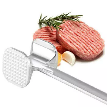 Алюминиевый молоток для мяса с двух сторон 19,5 см, молоток для говядины, куриного стейка, говядины, свинины серебряный
