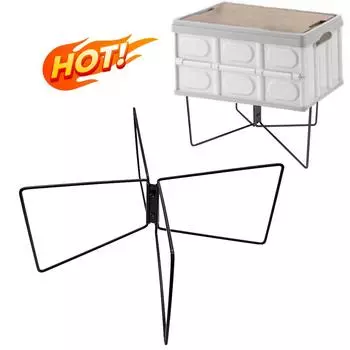 Aluminum Alloy Box Stand Camping Foldable Metal Stand Stainless Steel Iron Storage Box Bracket for Outdoor Picnic Fishing чёрный