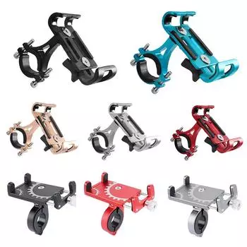 Держатель для мобильного телефона из алюминиевого сплава для горного велосипеда MTB, подставка для телефона, противоударный фиксированный кронштейн для навигации, аксессуары для велоспорта и мотоспорта чёрный