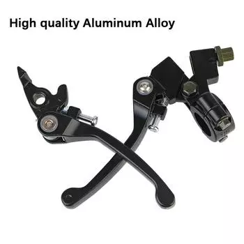 Aluminum Alloy Motorcycle Clutch Brake Lever Left/Right set Foldable Snap Back Type Leve Handlebar Drum Lever Fit чёрный
