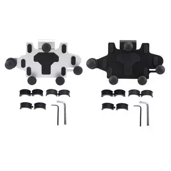 Aluminum Alloy Motorcycle Phone Mount Shockproof Bike Phone Holder Quick Install Handlebar Clip for Silver