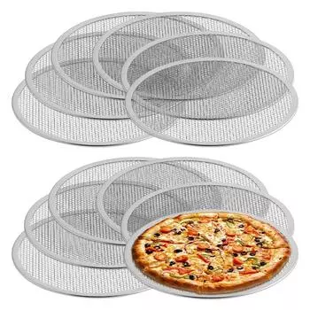 Aluminum Pizza Pan 6/8/10/12/14inch Pizza Baking Screen Mesh Pizza Tray with Hole for Oven Bakeware Outdoor Barbecue Mat