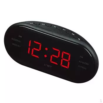 AM/FM цифровой двойной будильник радио + 1,2-дюймовый большой светодиодный дисплей, вилка стандарта США, красный