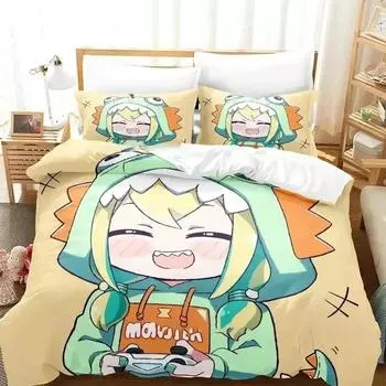 Amano Pikamee Anime Bedding Set Boys Girls Twin Queen King Size Duvet Cover Pillowcase Bed boys Adult Home Textileextile EU Single 135x200cm