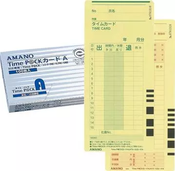 Amano Time Card A для Time Pack 4-колоночная печать TIME A Card 00040341 покупка 3 коробок P@CK [Оптовый набор]